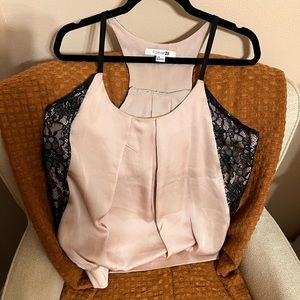 Satin and lace tank